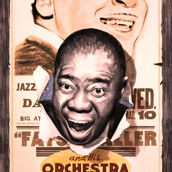 Louis Armstrong "Satch" plays "Fats" (1955)
